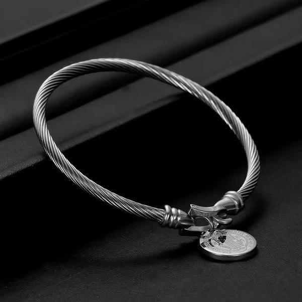 Christianartworkshop St. Benedict Twisted Cable Bangle Bracelet - image 5