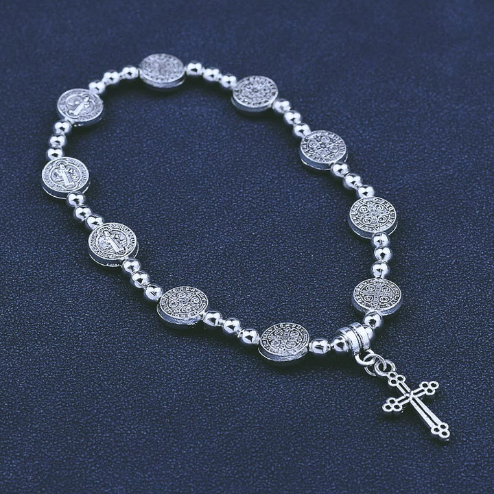 Christianartworkshop Metal Cross Pendant St. Benedict Theme Bracelet - image 4
