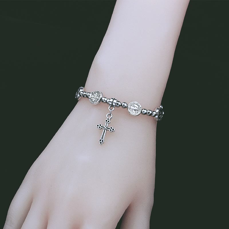 Christianartworkshop Metal Cross Pendant St. Benedict Theme Bracelet - image 2