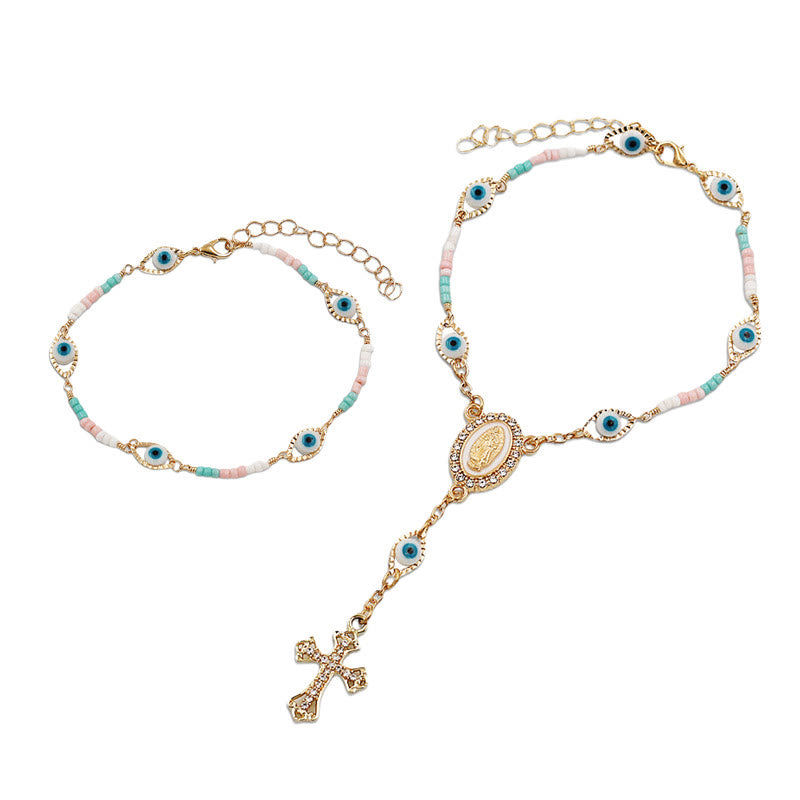 Our Lady of the Cross Bracelet/Car Rosary for Rearview Mirror - 1 Set - image 5