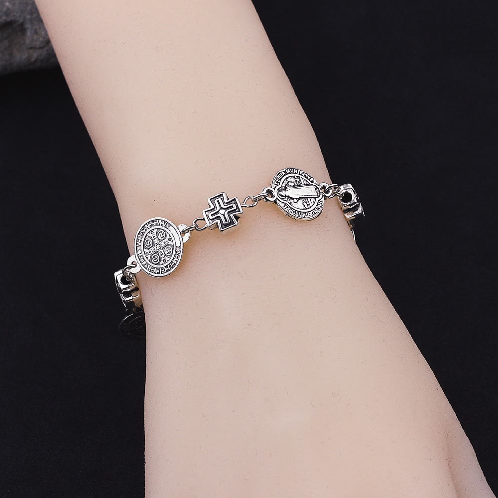 Christianartworkshop St. Benedict Medal Cross Protection Bracelet - image 3