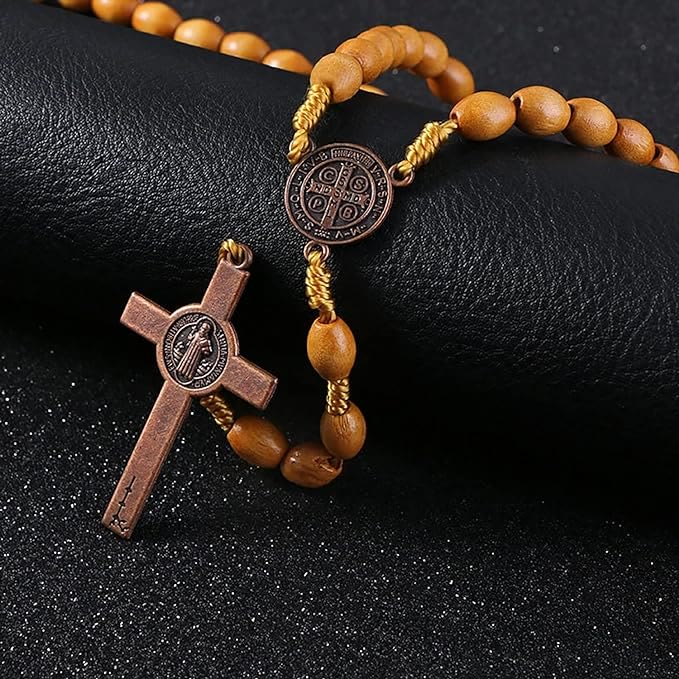 Christianartworkshop St. Benedict Olive Wood Prayer Rosary - image 6