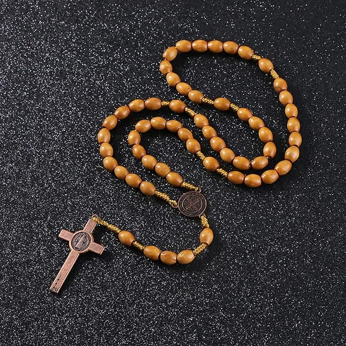 Christianartworkshop St. Benedict Olive Wood Prayer Rosary - image 7