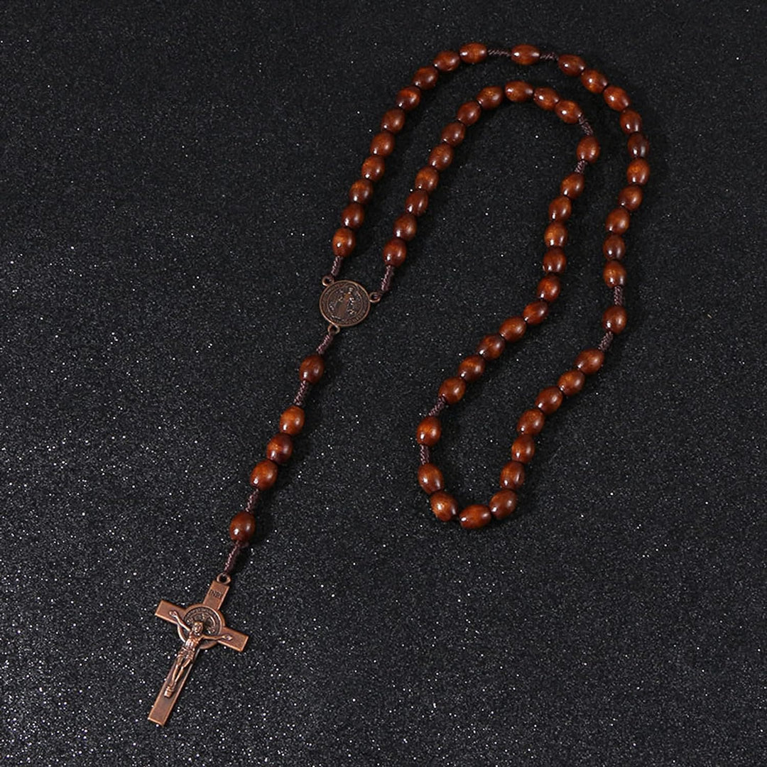 Christianartworkshop St. Benedict Olive Wood Prayer Rosary - image 3