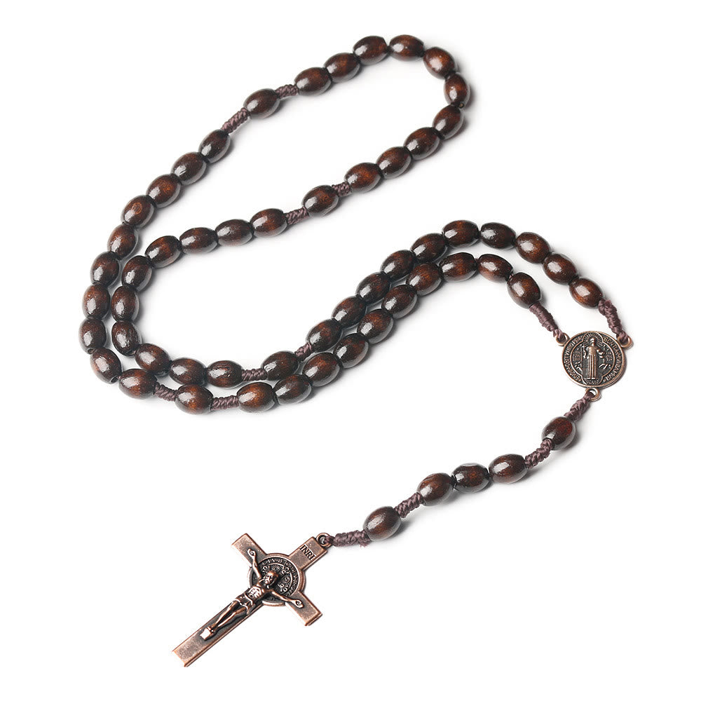 Christianartworkshop St. Benedict Olive Wood Prayer Rosary - image 9