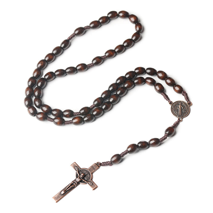 Christianartworkshop St. Benedict Olive Wood Prayer Rosary - image 9