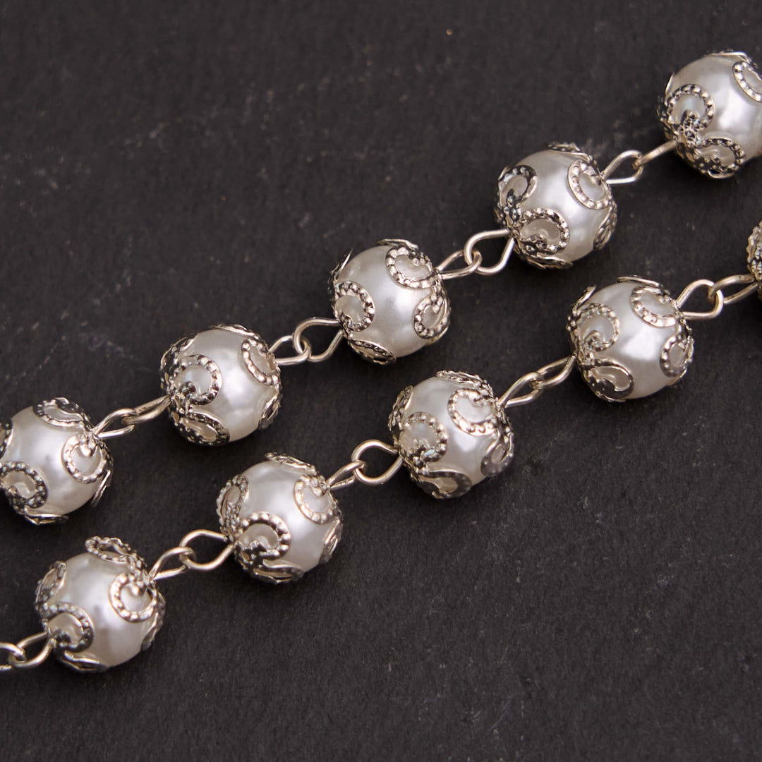 Christian Glass Beads St. Benedict & Jesus Cross Bracelet Rosary - image 9