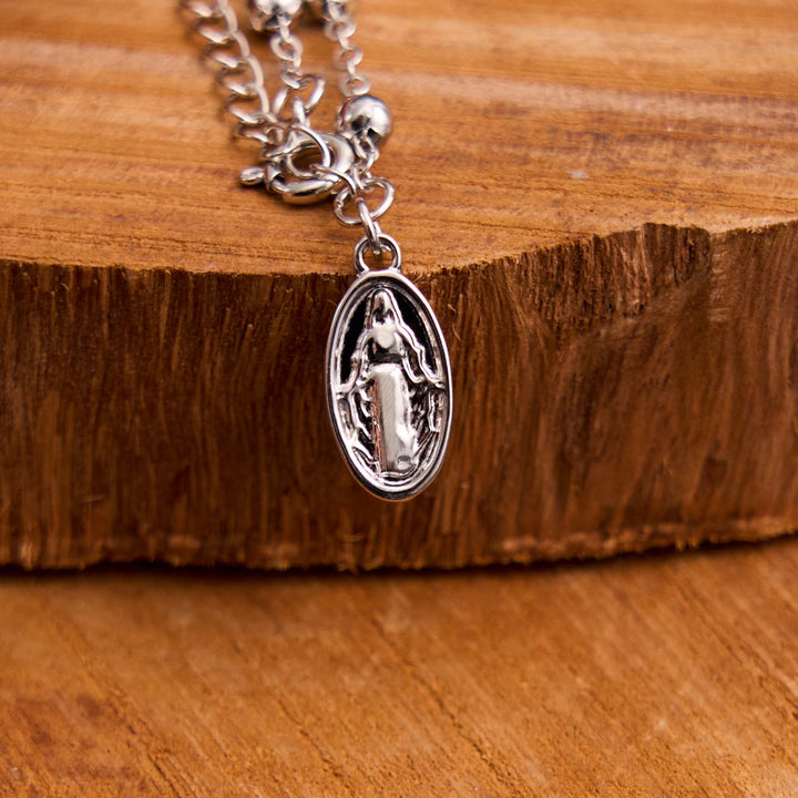 Christianartworkshop Virgin Mary Medal & Cross Adjustable Simple Casual Bracelet - image 2