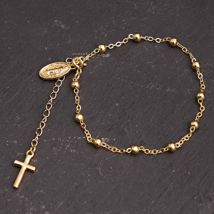 Christianartworkshop Virgin Mary Medal & Cross Adjustable Simple Casual Bracelet - image 6