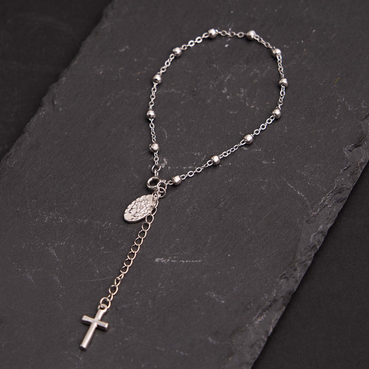 Christianartworkshop Virgin Mary Medal & Cross Adjustable Simple Casual Bracelet - image 4