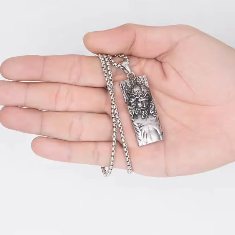 Christ Jesus Shield Amulet Religion Necklace - image 1