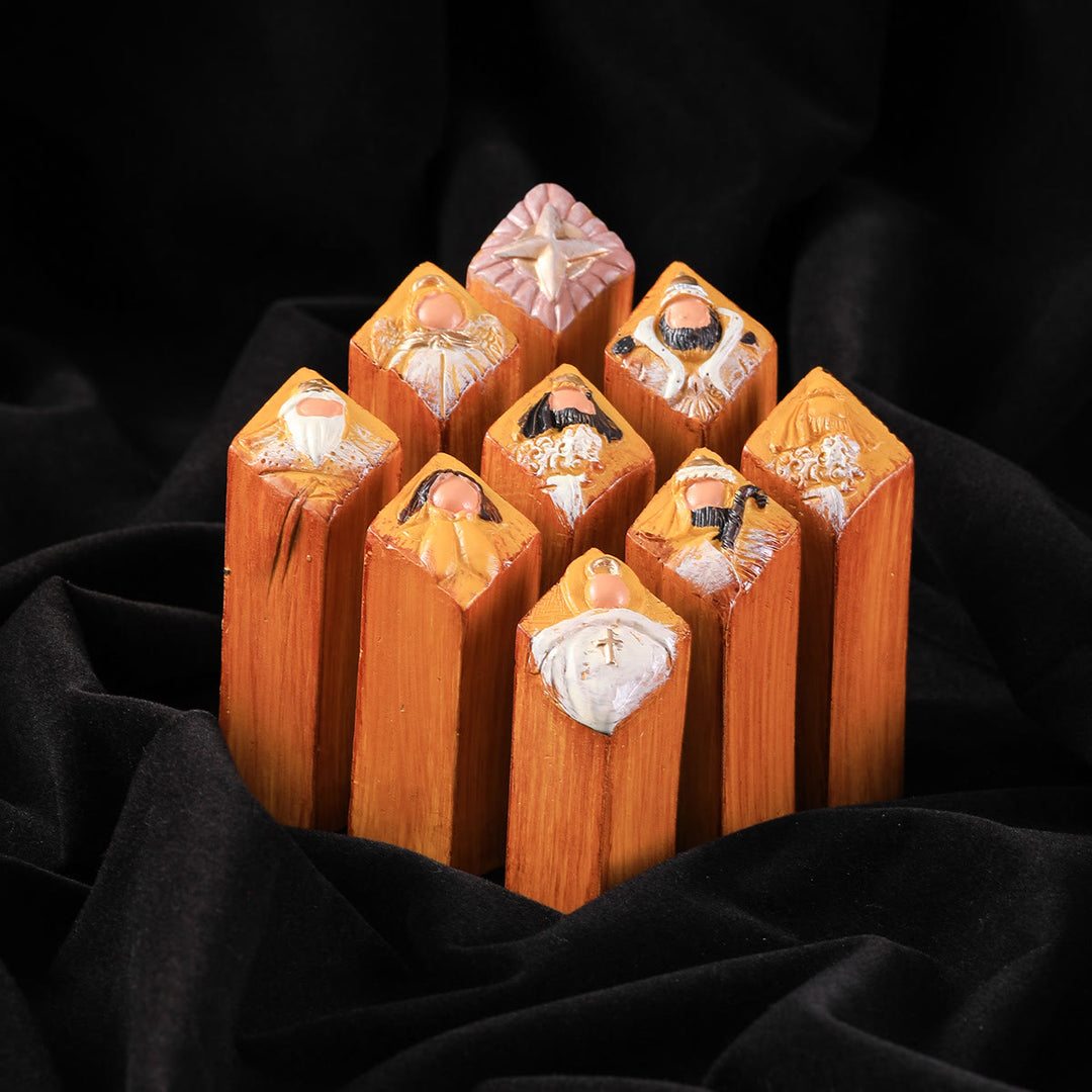 Christianartworkshop 9 Pcs Heaven Nativity Pillar Statues Set - 9 Pcs/Set - image 1
