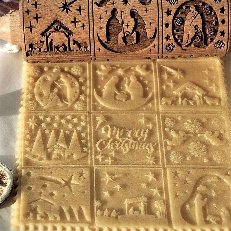 Christianartworkshop Christmas Wooden Rolling Pin - image 2