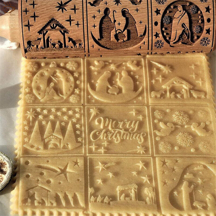 Christianartworkshop Christmas Wooden Rolling Pin - image 2