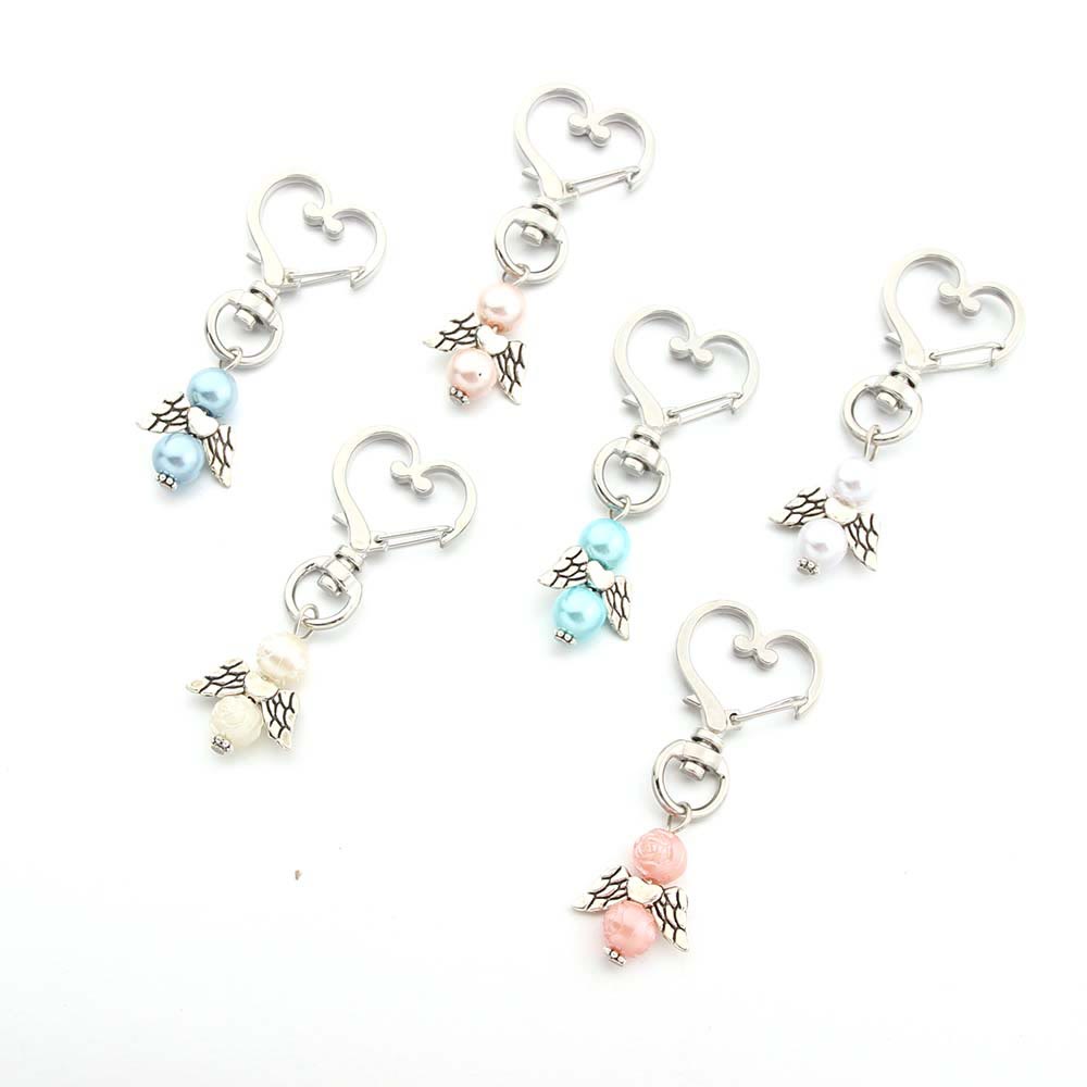 6pcs/Set Angel Wing Pendant Heart Keychain - image 2