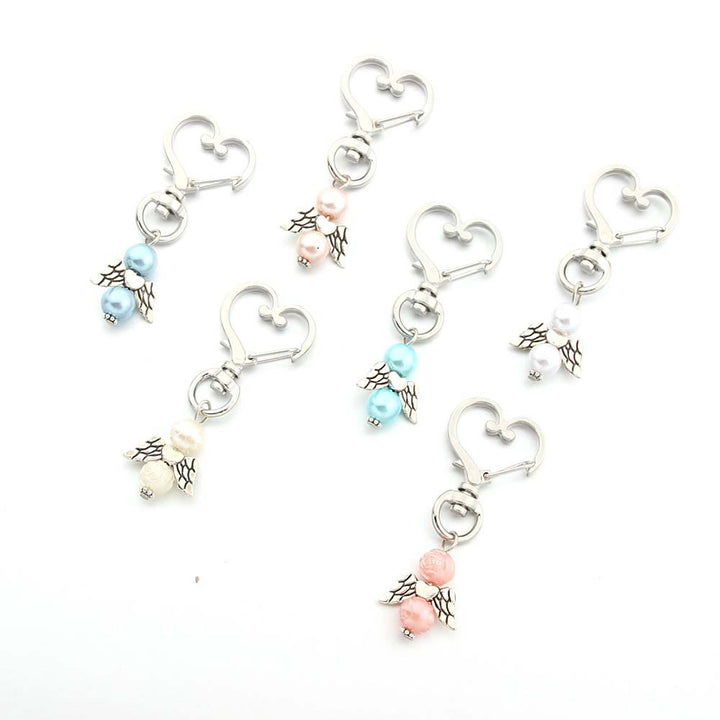 6pcs/Set Angel Wing Pendant Heart Keychain - image 2