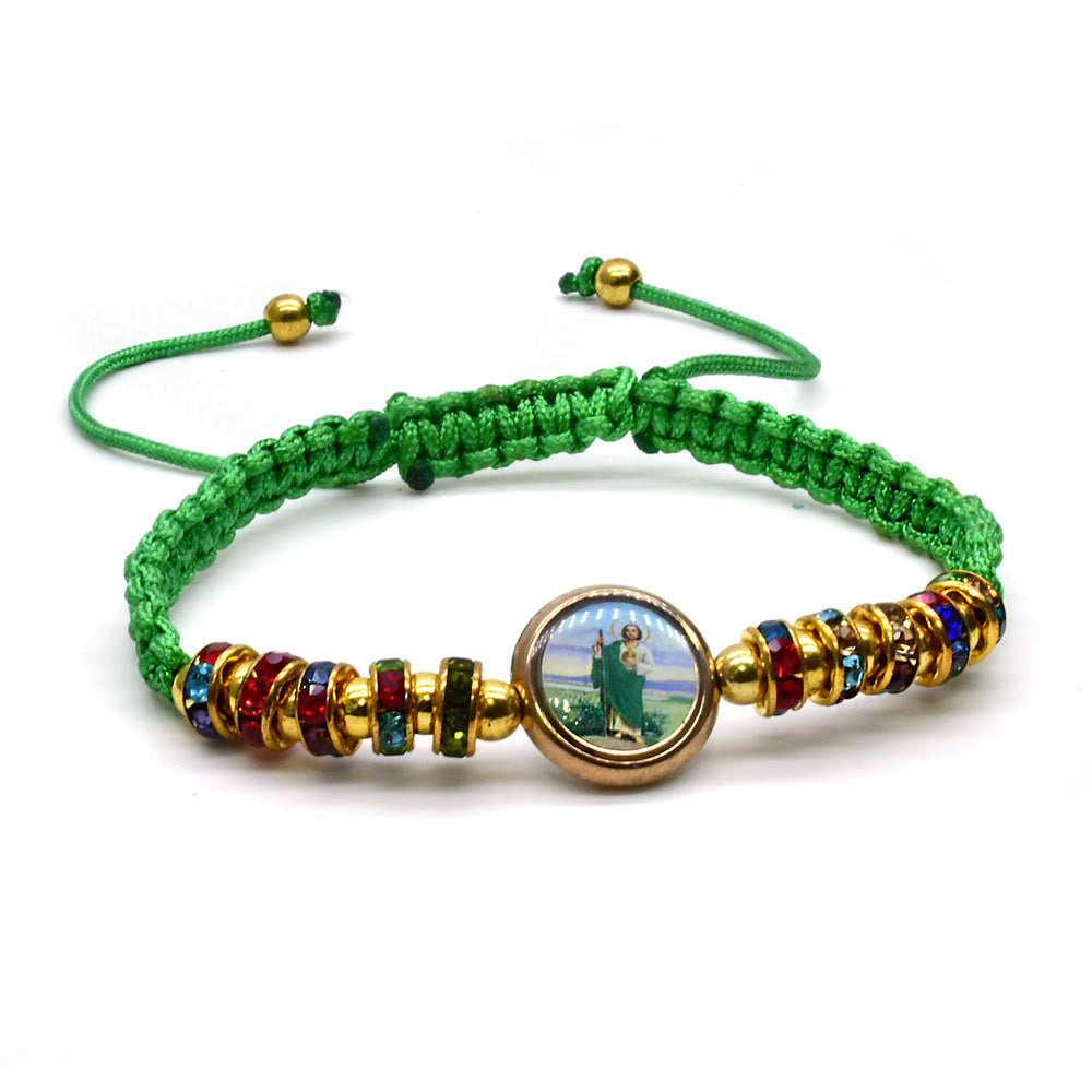 Christianartworkshop St. Jude Green String Adjustable Bracelet - Green - image 0