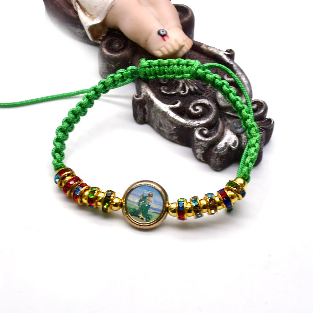 Christianartworkshop St. Jude Green String Adjustable Bracelet - image 1