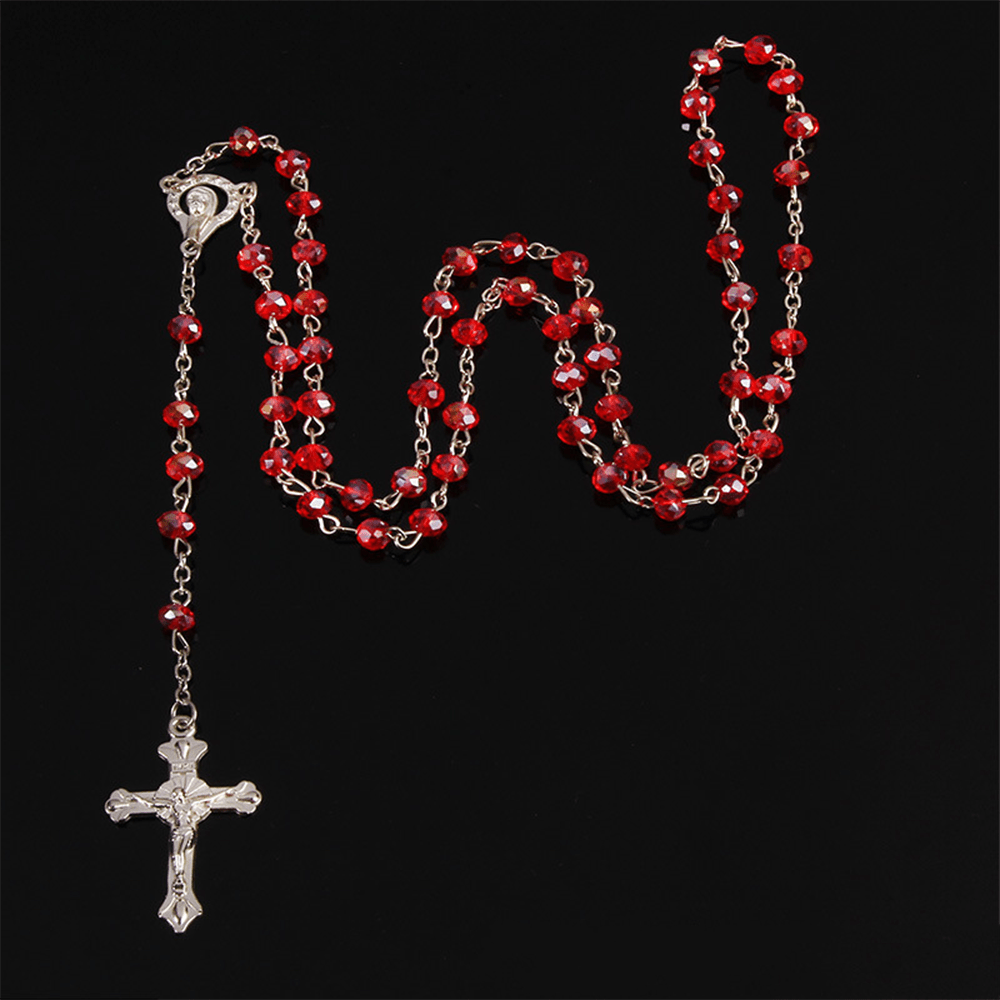 Christianartworkshop Classic Crystal Beads Rosary - Red - image 2