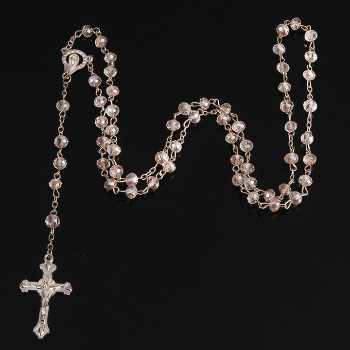 Christianartworkshop Classic Crystal Beads Rosary - Pink - image 3