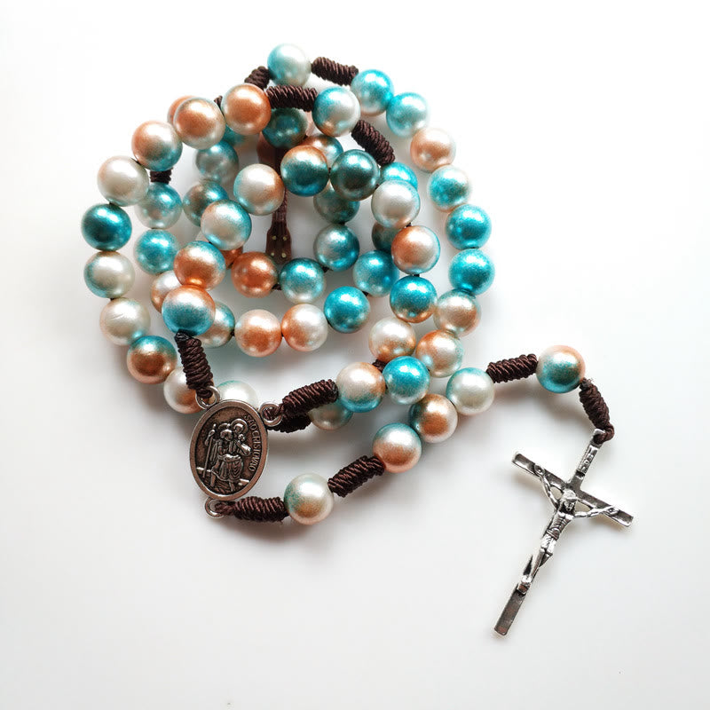 St. Christopher Medal Multicolor Rosary - Multicolor - image 1