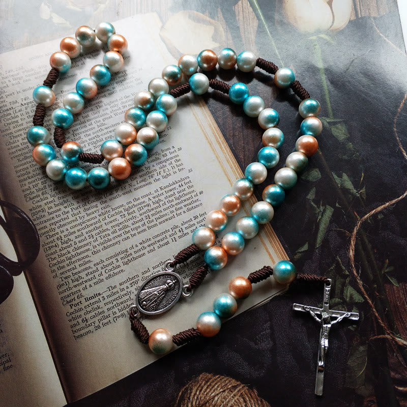 St. Christopher Medal Multicolor Rosary - image 2