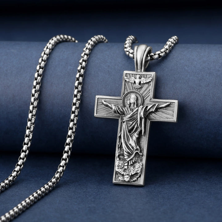 Christian Jesus Ascension Cross Necklace - The Ascension of Jesus - image 0