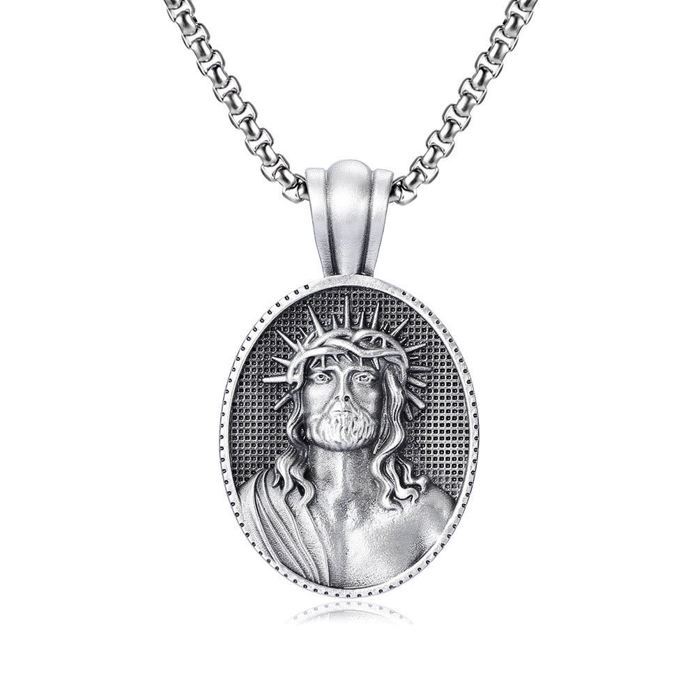 Jesus Crown of Thorns Amulet Necklace - image 4