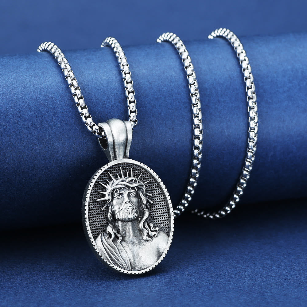 Jesus Crown of Thorns Amulet Necklace - image 2