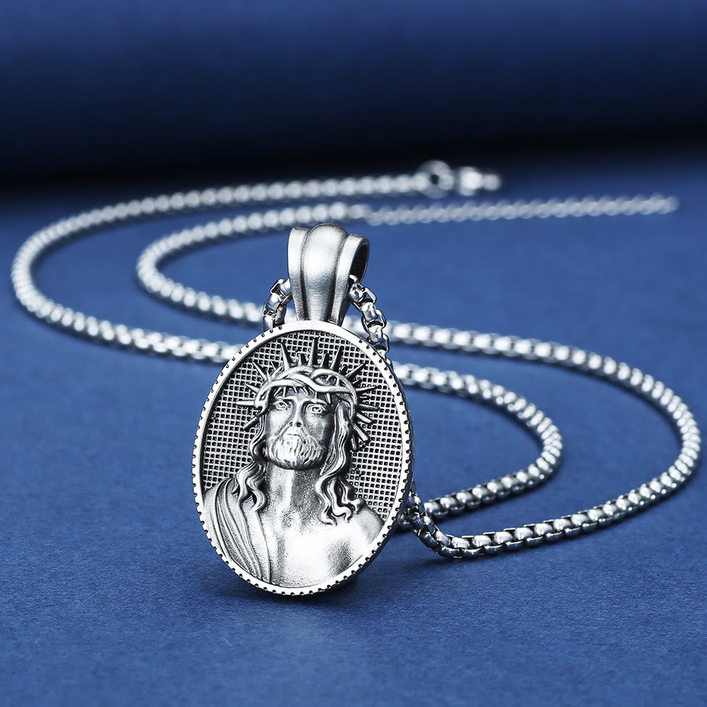Jesus Crown of Thorns Amulet Necklace - image 1