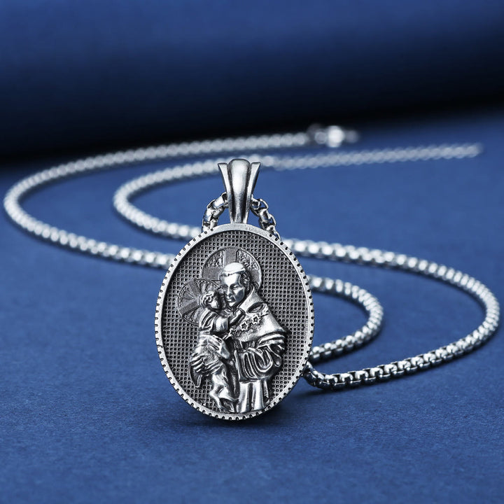 St. Anthony and the Child Jesus Pendant Necklace - image 1
