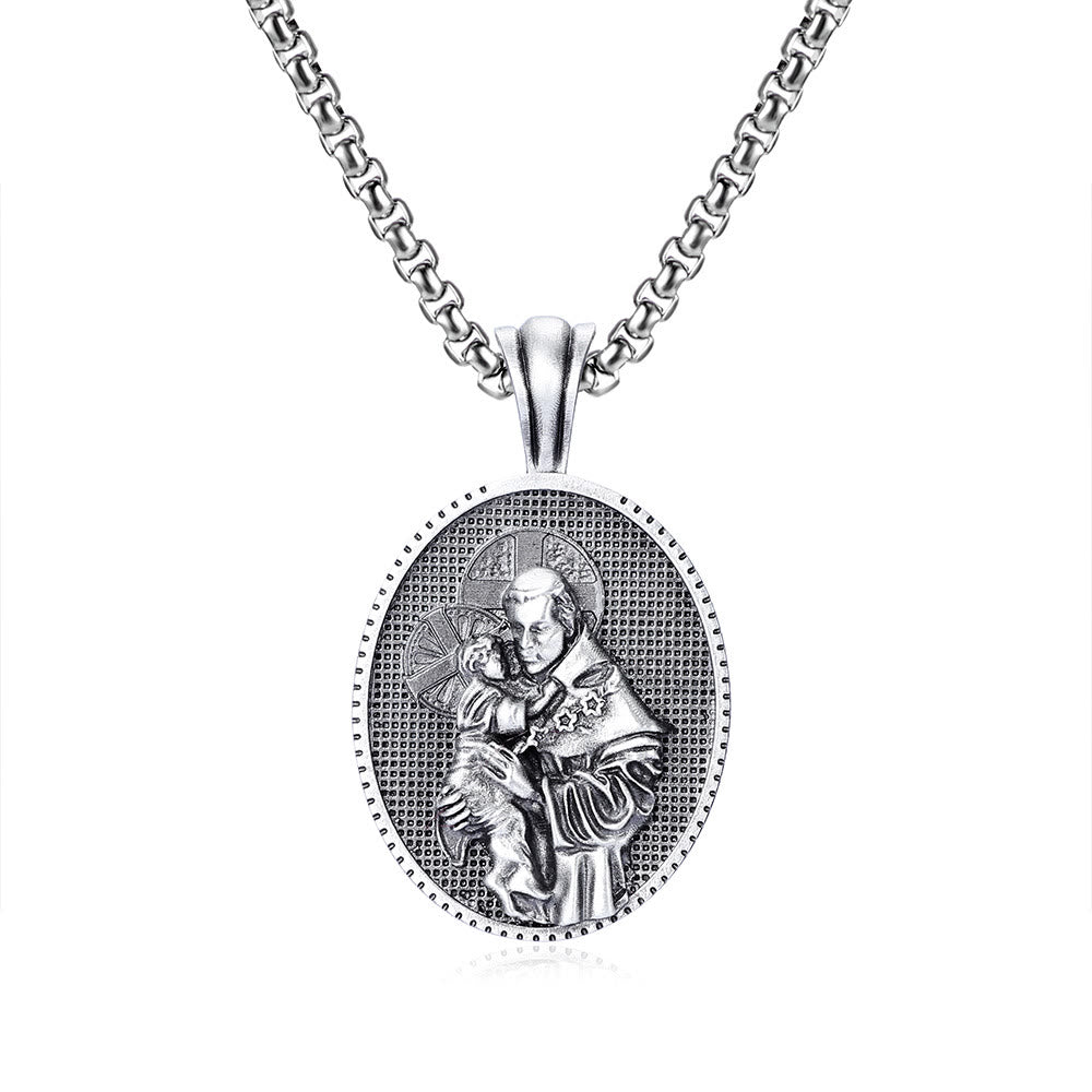 St. Anthony and the Child Jesus Pendant Necklace - image 4