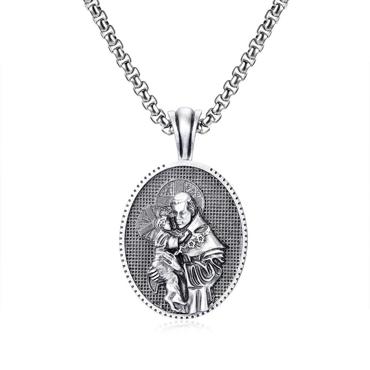 St. Anthony and the Child Jesus Pendant Necklace - image 4