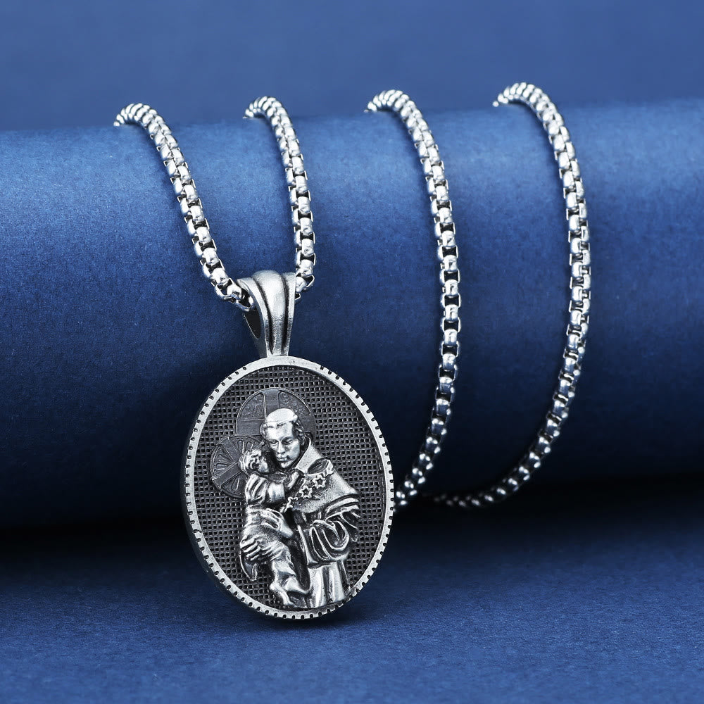 St. Anthony and the Child Jesus Pendant Necklace - image 2