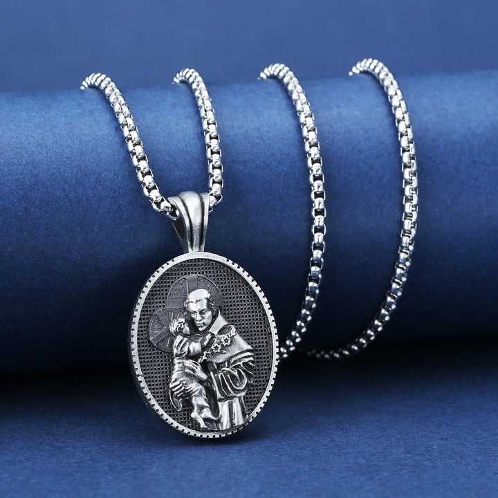 St. Anthony and the Child Jesus Pendant Necklace - image 2