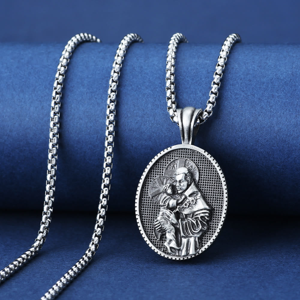 St. Anthony and the Child Jesus Pendant Necklace - Anthony & Jesus - image 1