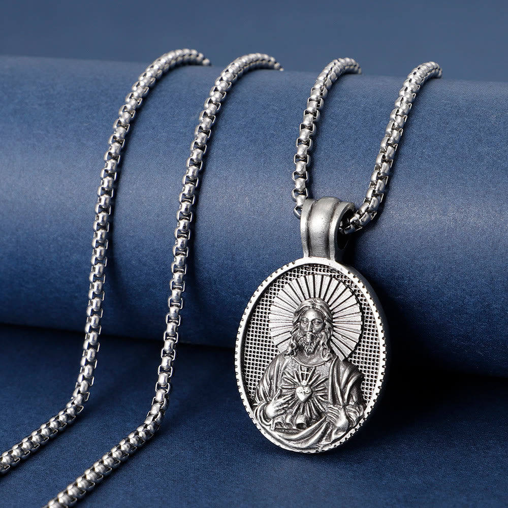 Jesus Sacred Heart Christ Necklace - Jesus Sacred Heart - image 0