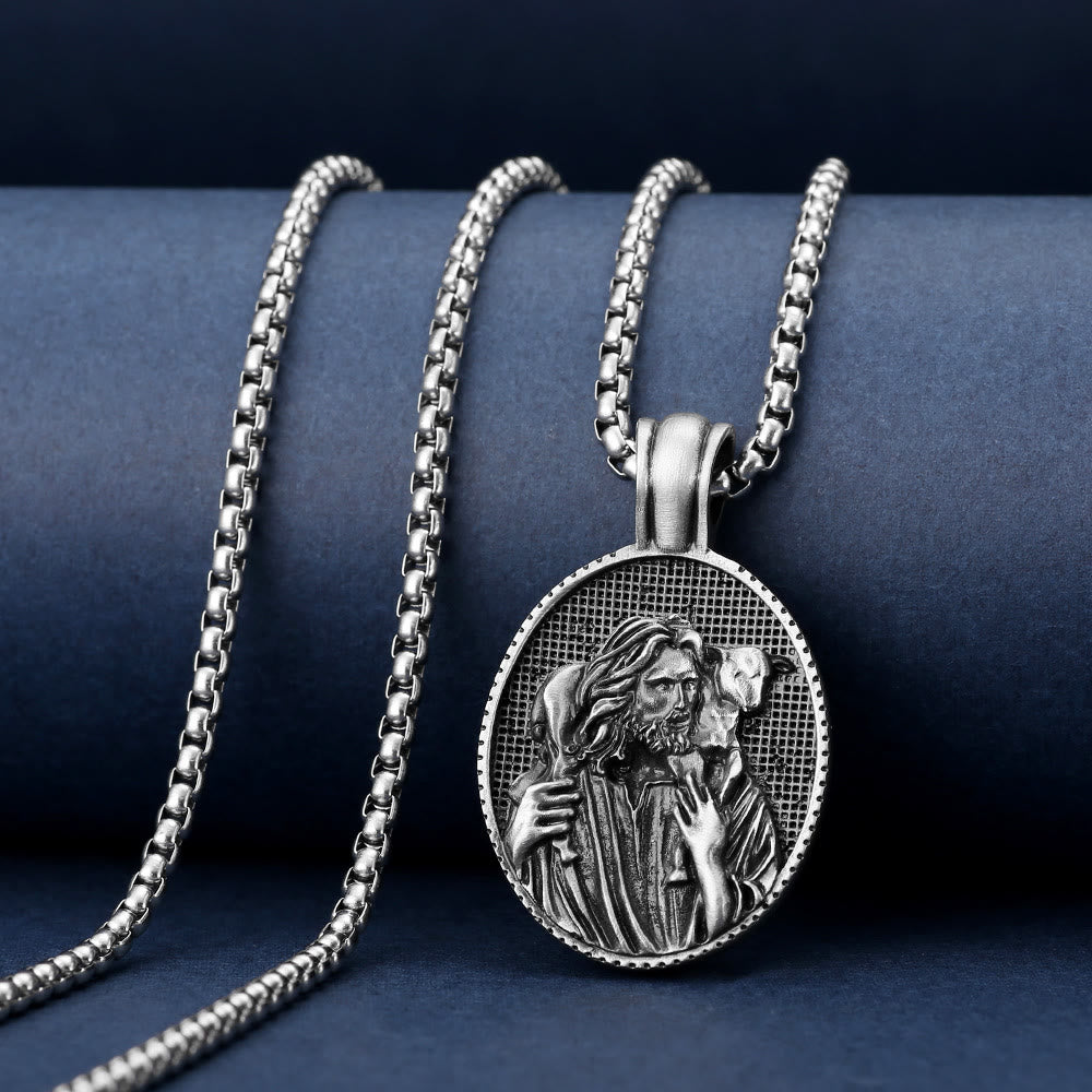 The Good Shepherd Jesus Pendant Necklace - The Good Shepherd - image 0