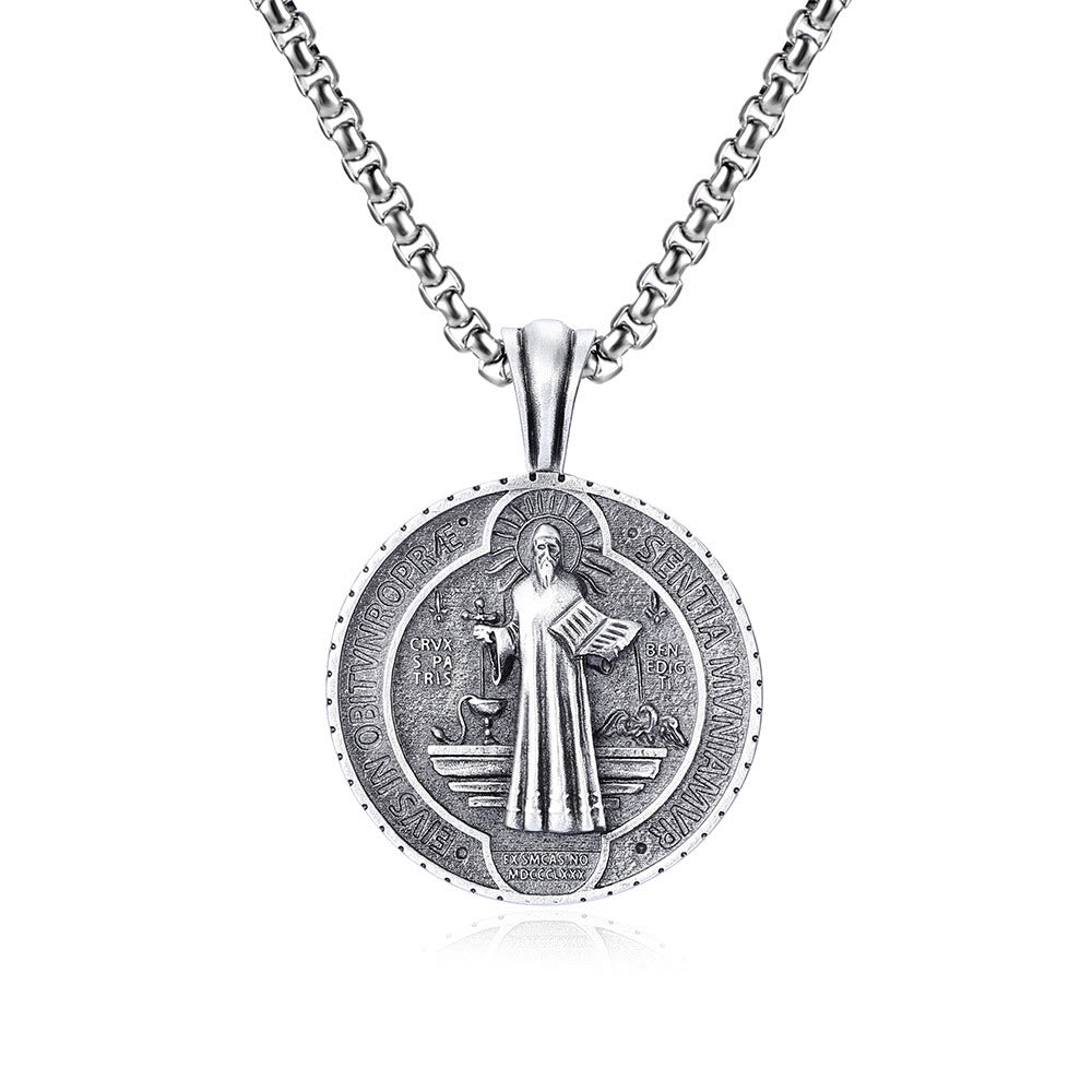 Christianartworkshop Saint Benedict Vintage Catholic Pendant Necklace: Amulet Jewelry for Prayer - image 5