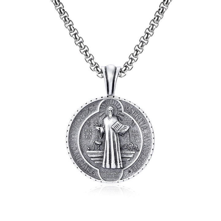 Christianartworkshop Saint Benedict Vintage Catholic Pendant Necklace: Amulet Jewelry for Prayer - image 5