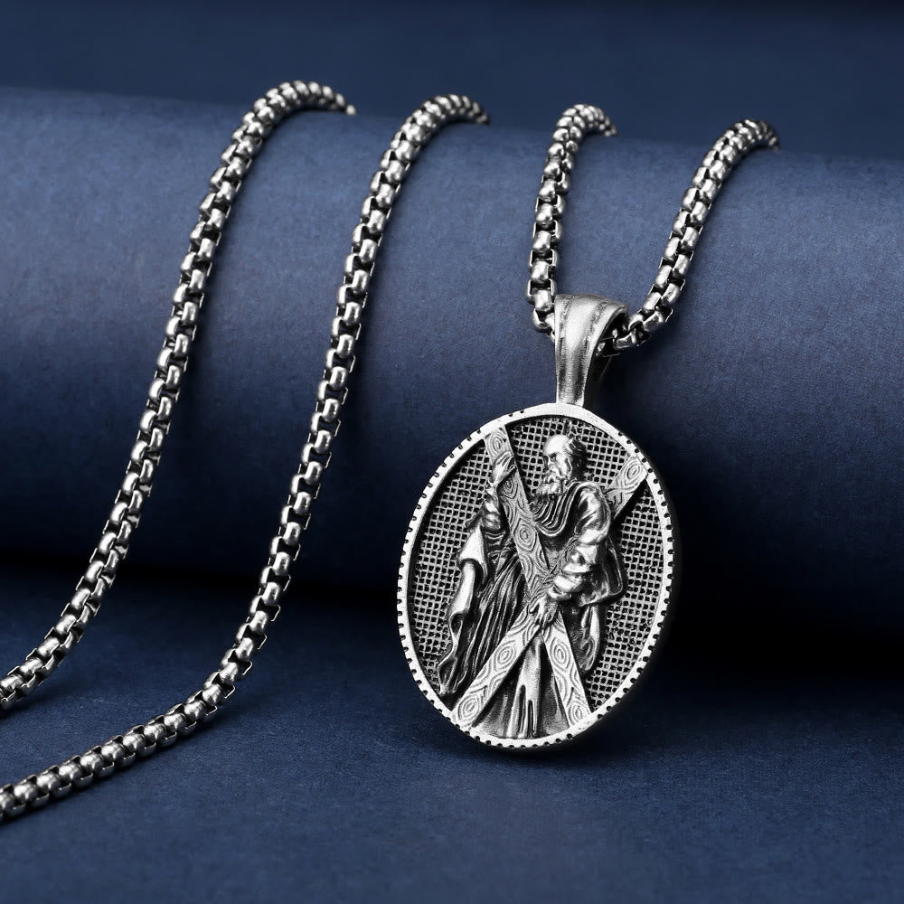 St. Andrew Retro Christian Necklace - St. Andrew - image 1