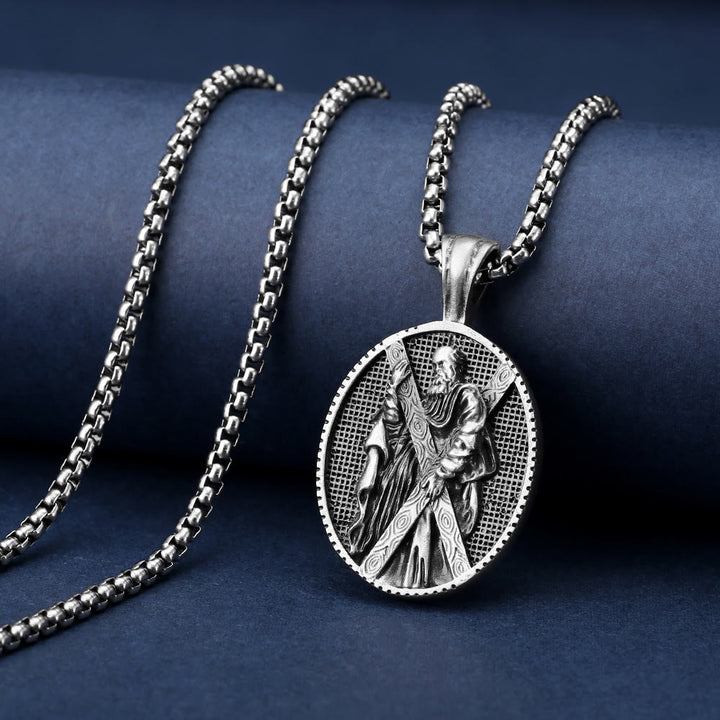 St. Andrew Retro Christian Necklace - St. Andrew - image 1