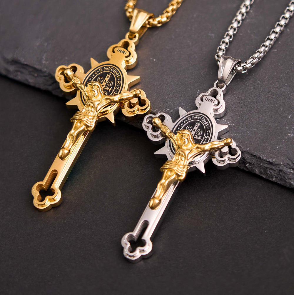 Christianartworkshop St. Benedict Symbol Crucifix Necklace - image 2