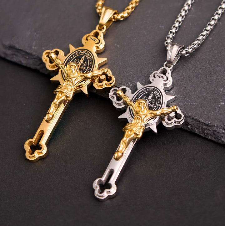 Christianartworkshop St. Benedict Symbol Crucifix Necklace - image 2