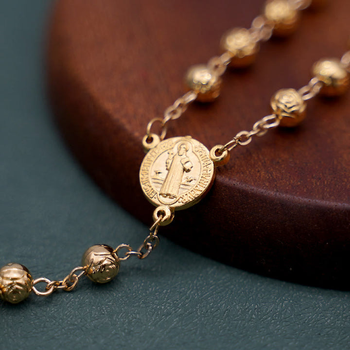 St. Benedict Golden Classic Rosary - image 5