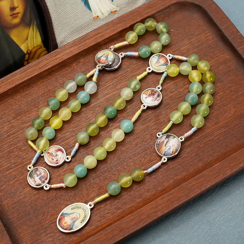 The Seven Sorrows of Mary Rosary - Green - image 1