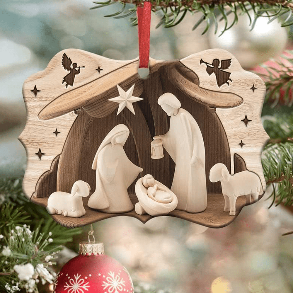 Christianartworkshop Acrylic Signs Nativity Christmas Hanging Ornaments A - Nativity Scene - image 0