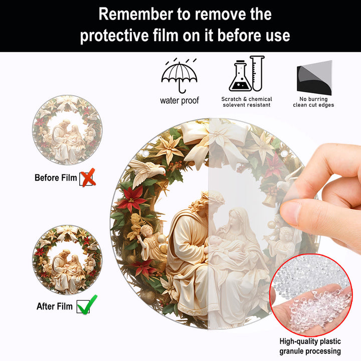 Christianartworkshop Sculptural Realism Style Holy Family Christmas Parasite Hanging Ornaments - image 2