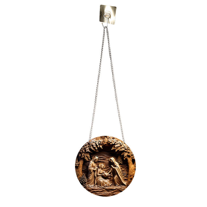 Christianartworkshop Brown Series 8 Styles Christ Nativity Festive Decor Hanging Ornaments D - image 3