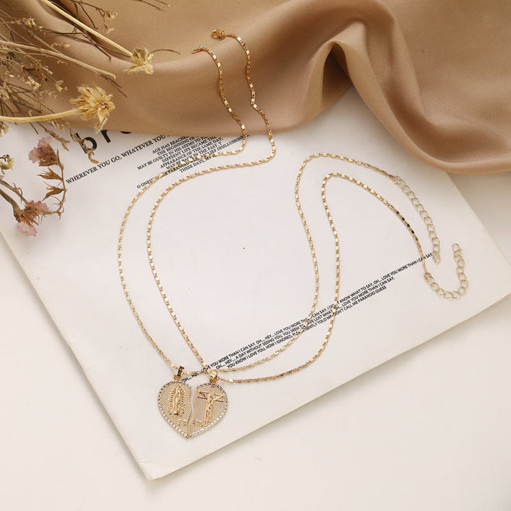 Our Lady of Guadalupe & Crucifix 2-in-1 Heart Stacking Necklace - image 3